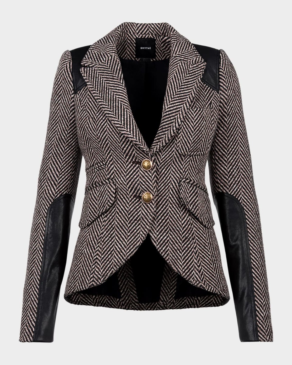 Herringbone Saddle Patch Equestrian Blazer